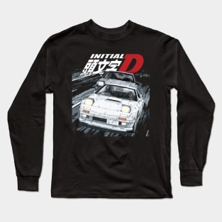 fc3s iNTIAL D Ryosuke Takahashi FC vs 86 Drift Car Battle RED SUNS Long Sleeve T-Shirt